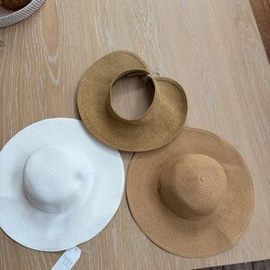 Elegant Tan and White Sun Hats